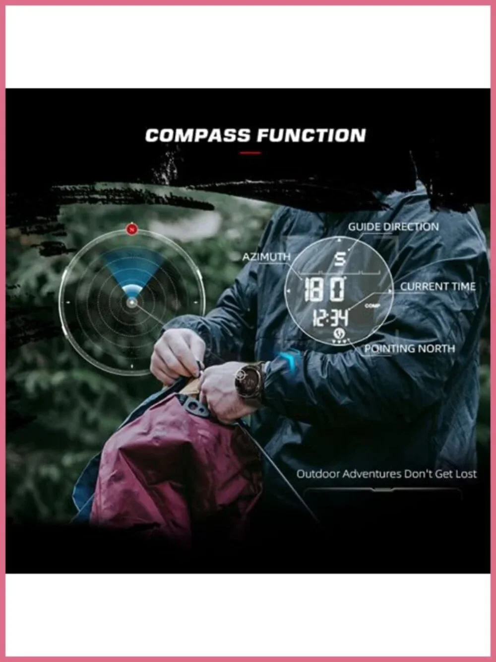CakCity Digital Watch Military Tactical Carbon Fiber Nylon Strap